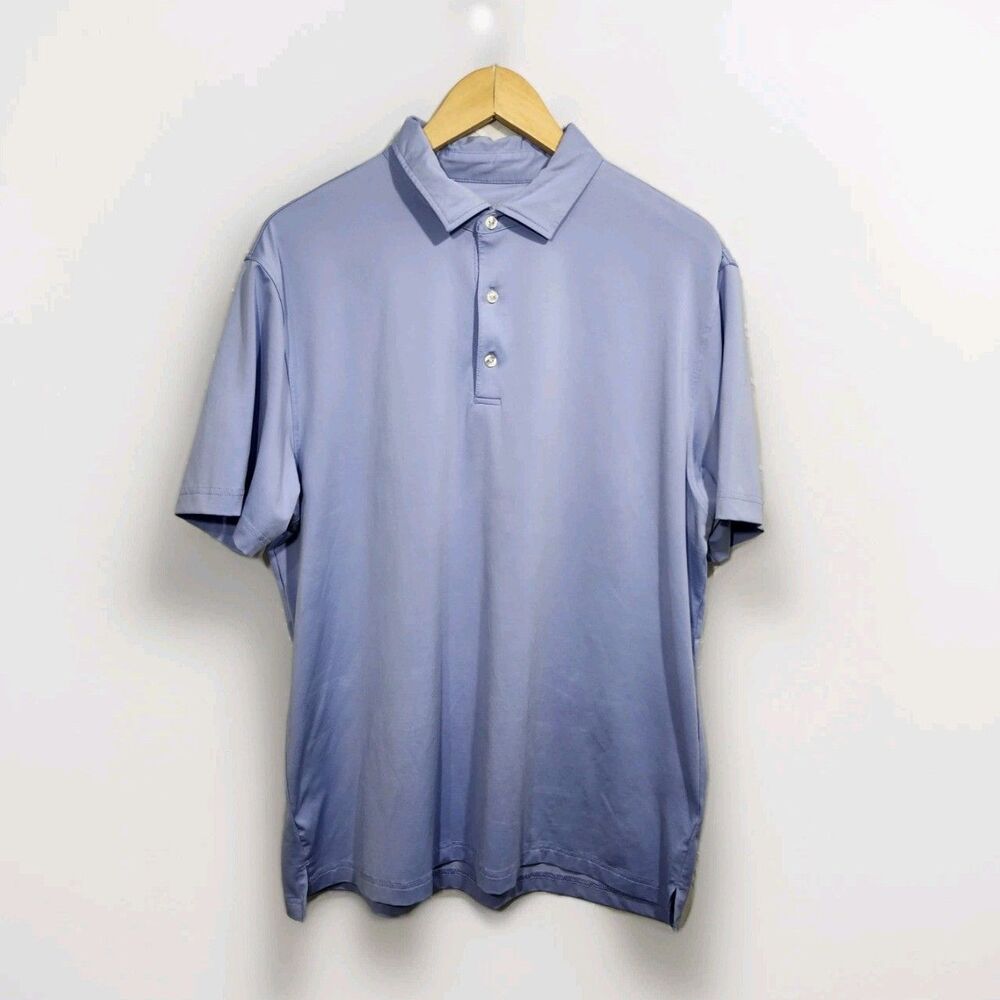 Hickey Freeman Men’s Short Sleeve Luxury Golf Polo Shirt Large Blue